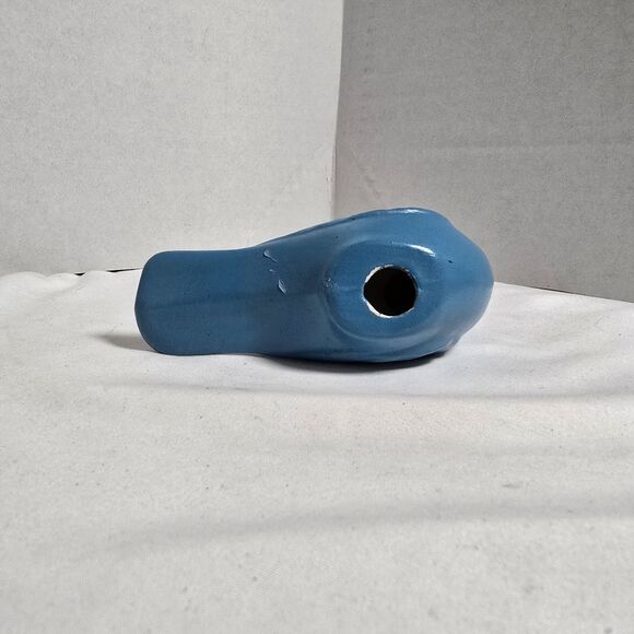 Roseville Ohio L&H Pottery Blue Bird Bath Clip On 1960s MCM Vintage INCOMPLETE - Picture 7 of 10